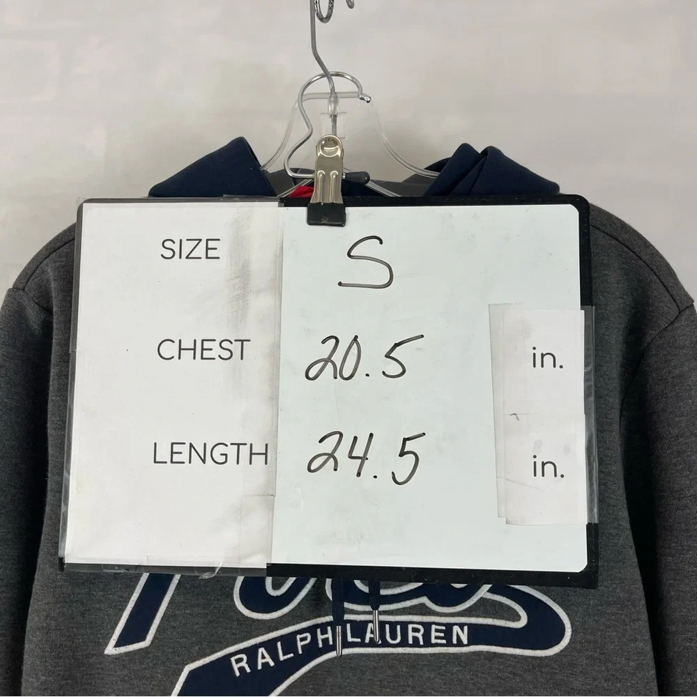 Polo Ralph Lauren Performance Hoodie Men’s Small Gray Logo Pullover‎ Sweatshirt